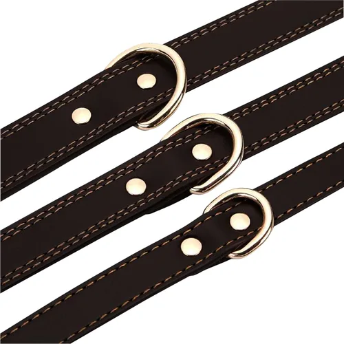 Vista 4 de Collar personalizado para perro, cuero vegano negro suave grabado, tamaño pequeño, mediano o grande con placa de nombre (XS)