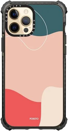 Vista 22 de Funda Ultra Impact de CASETiFY para iPhone 12 Pro Max - Bearly Awake - Negro transparente claro