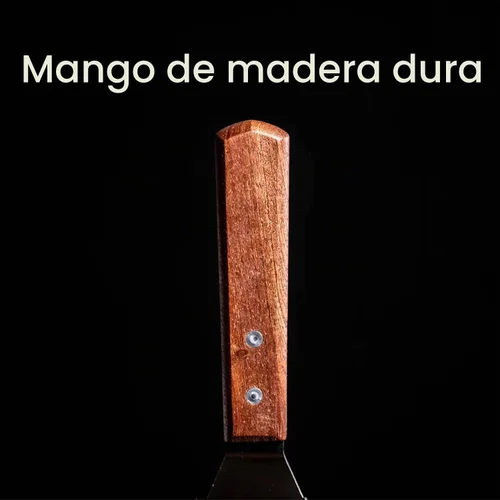 Vista 6 de MANNKITCHEN Espátula de acero inoxidable de grado profesional, perfecta para sartenes de hierro fundido y parrillas planas Heavy-Gauge Hardened