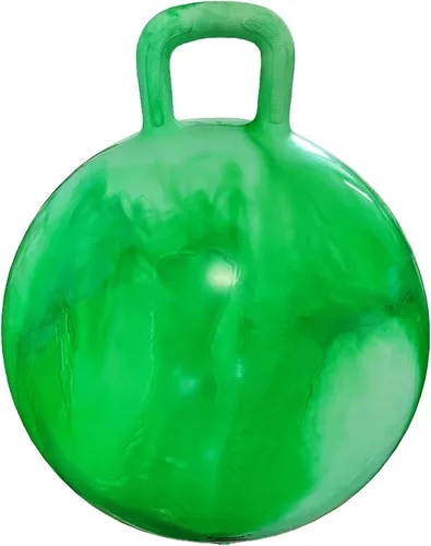 Vista 10 de AppleRound Hippity Hoppity Hopball with Pump – Sit-On Bouncy Exercise Ball with Handle, 18 inch / 45 cm for Kids Ages 3-7, Cloud Colors (Red & Blue)
