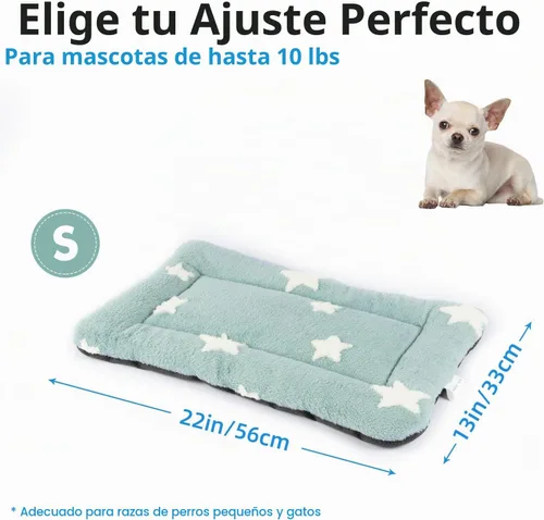 Vista 6 de Mora Pets - Cama para gatos de interior lavable, almohadilla antideslizante para jaula de perros, linda cama para perros con estrellas para perros