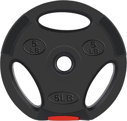 Vista 4 de Signature Fitness Vinyl Standard Plate Weight Plate for Strength Training and Weightlifting, Multiple Sizes