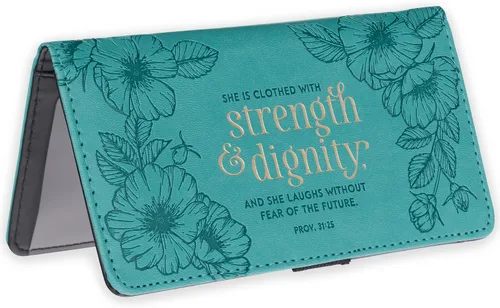 Vista 10 de Christian Art Gifts Teal Faux Leather Checkbook Cover for Women