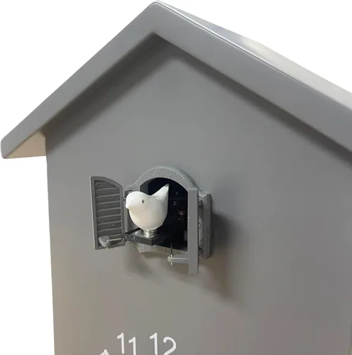 Vista 4 de WALPLUS Reloj de cuco moderno con diseño de pájaro que canta en la hora Coo Coo Coo Relojes de pared con péndulo de reloj de cuco de pájaro