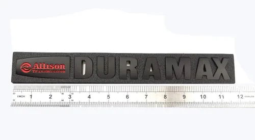 Vista 5 de 2 insignias Allison Duramax compatibles con capucha GM 2015 Silverado 2500hd 3500hd (negro rojo)