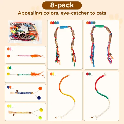 Vista 8 de Juguetes de hierba gatera para gatos de interior – Palitos de Silvervine y juguetes masticables para gatos para limpieza de dientes – Kit de hierba