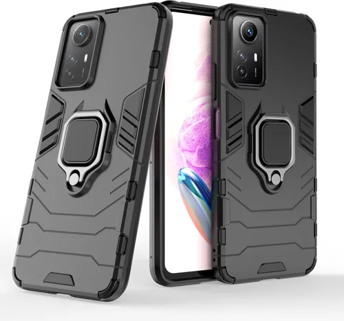 Vista 2 de ZMONE - Funda protectora para Xiaomi Redmi Note 12s con protector de pantalla de vidrio (paquete de 2) resistente de doble capa de grado militar, a