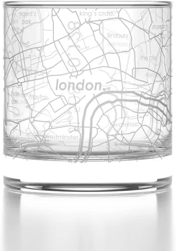 Vista 8 de Well Told Vaso de whisky grabado con el mapa de la ciudad de Barcelona, España - Vaso de whisky grabado con mapa de la ciudad para amantes
