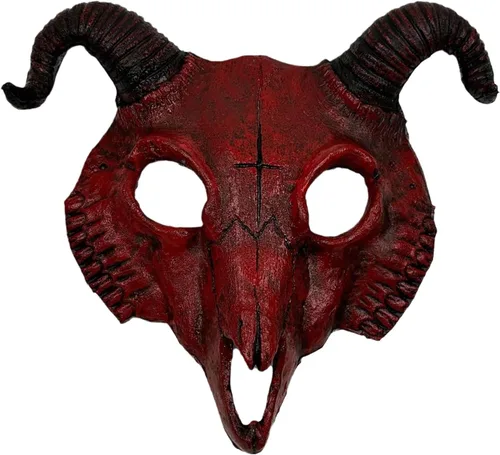 Vista 11 de Máscara de cabra para Halloween, oveja, cráneo, carnaval, fiesta, poliuretano, animal, cuerno de animal, cosplay, fiesta, accesorio de disfraz