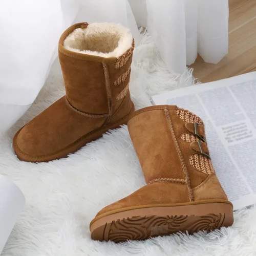 Vista 7 de DREAM PAIRS botas de nieve de invierno con forro de piel sintética para niños