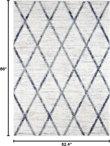 Vista 2 de LUXE WEAVERS Alfombra geométrica de diamante marfil 5x7