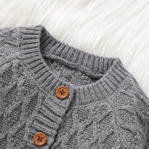 Vista 5 de Suéter de punto para bebé recién nacido, de manga larga, con gorro cálido
