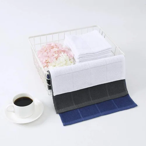 Vista 5 de Glynniss Trapos azules de cocina altamente absorbentes, color azul marino, 100% algodón, para lavar platos, limpieza (12 unidades, azul)