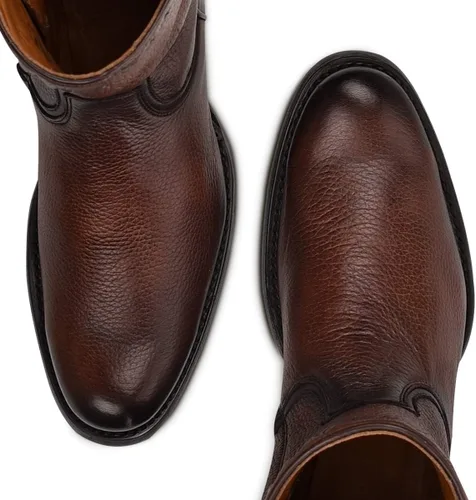 Vista 7 de Cuadra Botas urbanas para hombre en piel de ciervo genuino marrón