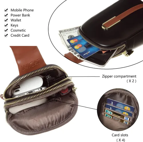 Vista 3 de INICAT Riñoneras para mujer, riñoneras de moda, bolsa pequeña con correa ajustable para viajes y deportes