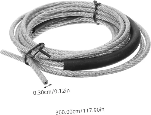 Vista 2 de Cable de acero con peso de repuesto para adultos, tubo antidesgaste, cuerda de saltar gruesa y pesada para entrenamiento de velocidad