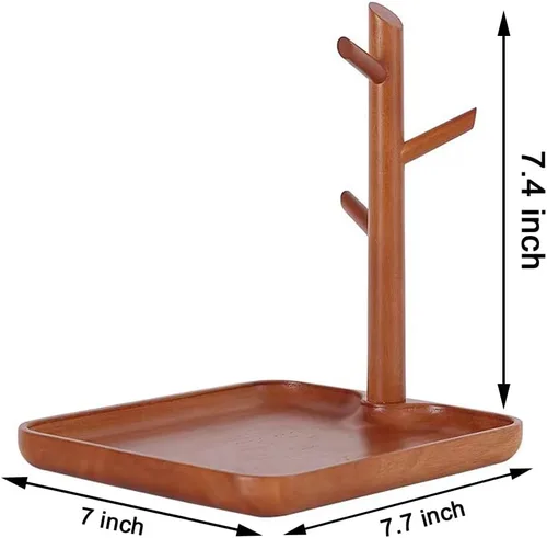 Vista 2 de Cuenco de madera personalizado para llaves para mesa de entrada, organizador de bandeja de valet de madera grabada personalizada con 3 estantes