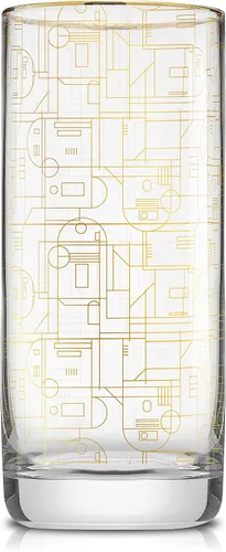 Vista 5 de JoyJolt Star Wars Glassware. Juego de 4 vasos altos 'Deco', vasos de Star Wars de 13.5 onzas. Vaso alto Highball con Darth Vader en una copa