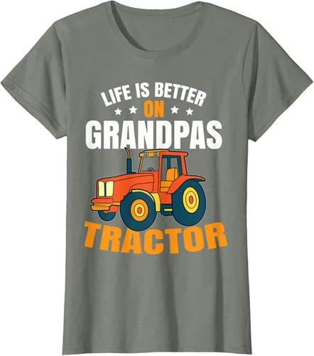Vista 13 de Life Is Better On Grandpas Tractor Kids Farm Tractor Boy Camiseta, Negro