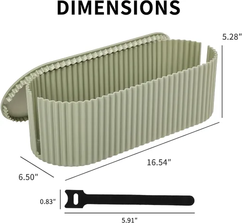 Vista 2 de Caja de gestión de cables con 10 bridas de cable, caja organizadora de cables para regletas de enchufes, protectores de sobretensión, cargadores