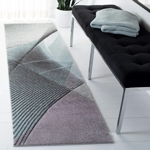 Vista 37 de SAFAVIEH Hollywood Collection - Alfombra decorativa de 2 pies 3 pulgadas x 4 pies, beige y azul, diseño moderno de mediados de siglo, no desprende