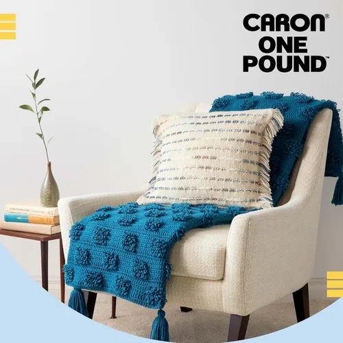 Vista 6 de Caron Hilo sólido de una libra, 16 onzas, calibre 4 mediano, 100% acrílico, color azul medianoche, para ganchillo, tejido y manualidades (1 unidad)
