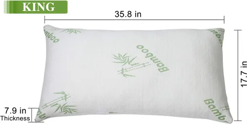 Vista 3 de iMounTEK Almohada de espuma viscoelástica transpirable de rayón de bambú con funda de almohada lavable, almohadas de primera calidad para dormir