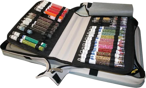 Vista 6 de The Beadsmith Voyager - Estuche para tablero de trabajo, almacenamiento y organizador para hacer joyas, estuche de viaje con correa para el hombro