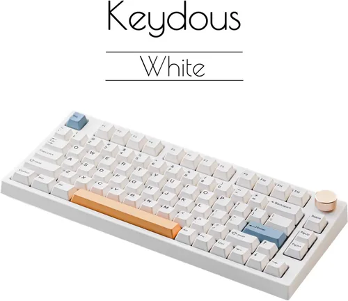 Vista 2 de NJ80-AP Teclado mecánico inalámbrico con perilla Bluetooth 5.0/2.4G/conexión con cable 75% Teclado para juegos programable RGB personalizado Gateron
