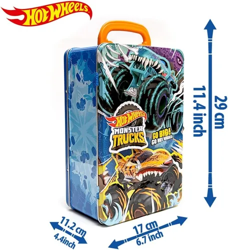 Vista 3 de Hot Wheels Monster Trucks - Estuche de almacenamiento para 6 camiones Monster o 25 coches
