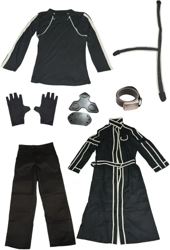 Vista 3 de miccostumes Disfraz de espadachín para hombre con cinturón y accesorios