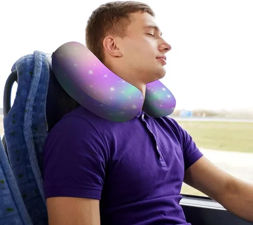 Vista 6 de Almohada personalizada de espuma viscoelástica en forma de U, añade tu texto fotográfico, almohada suave personalizada para el cuello, cojín cómodo