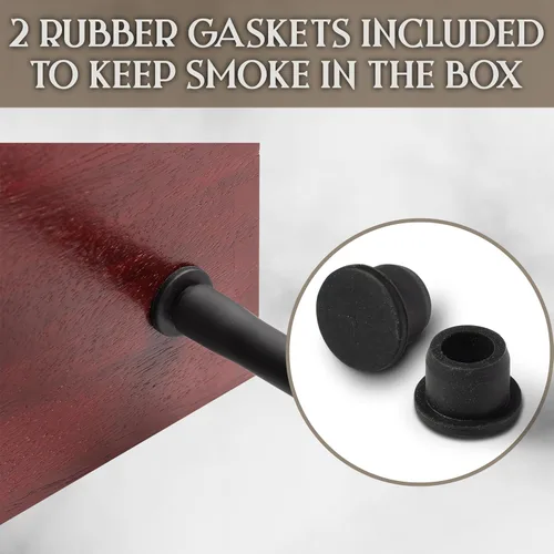 Vista 7 de BOURBON&BARREL Kit de ahumador de cóctel Fabricado con madera de nogal Kit de ahumador de whisky con ahumador instantáneo, caja de ahumar Caja