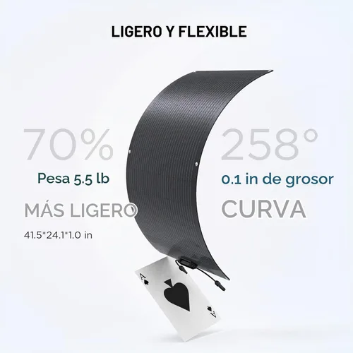 Vista 2 de EF ECOFLOW Panel solar flexible de 100 W con módulos solares de alta eficiencia, impermeabilización IP68, para kits de paneles solares fuera