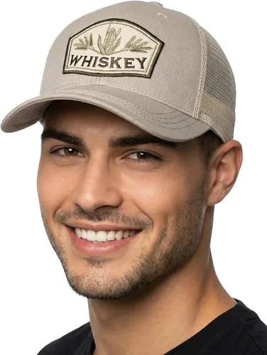 Vista 19 de Funky Junque Gorra de béisbol para hombre y mujer, diseño de camionero, con cierre de malla, ajustable, retro, transpirable Birdie Blitz - Beige