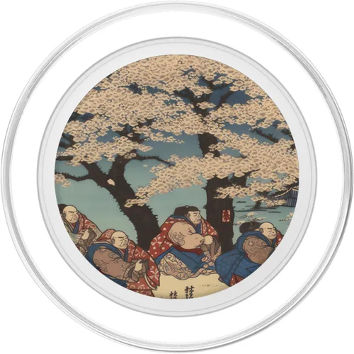 Vista 2 de Combat Blossom Adorned Sumo Scene of Renaissance Grace PopSockets MagSafe PopGrip for iPhone
