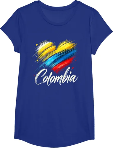 Vista 23 de Camiseta de orgullo colombiano con corazón de la bandera de Colombia