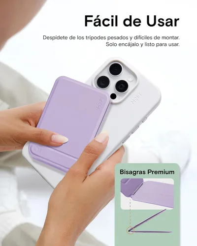 Vista 8 de MOFT MOVAS - Billetera con trípode para teléfono, 3 en 1, soporte magnético compatible con NFC, soporte para tarjetas ajustable de cuero vegano