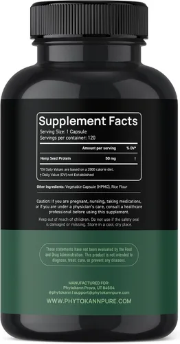 Vista 5 de Suplemento de cápsulas de aceite de cáñamo 120 porciones Calma y malestar – Estrés natural y salud inmunológica con Omega 3 6 9 – Fabricado
