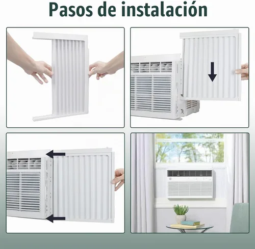 Vista 6 de Flehomo Paneles laterales de aire acondicionado de ventana con marco, panel lateral de CA de aislamiento ajustable para unidad de CA de ventana
