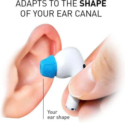 Vista 3 de Eartune Fidelity UF-A - Puntas de espuma viscoelástica para AirPods Pro (1ª y 2ª generación), protector de cera integrado, comodidad mejorada