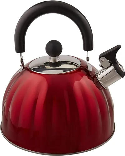 Vista 8 de Mr. Coffee Woodmont - Hervidor de té de acero inoxidable de 2 cuartos con mango de madera, hervidor silbante para estufa, tetera duradera de cocción