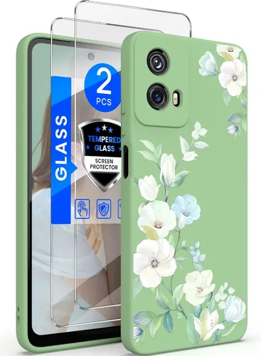 Vista 13 de Yucenx Funda para Motorola Moto G 5G 2024 de 6.6 pulgadas, funda de silicona líquida floral para niñas y mujeres, a prueba de golpes, antiarañazos