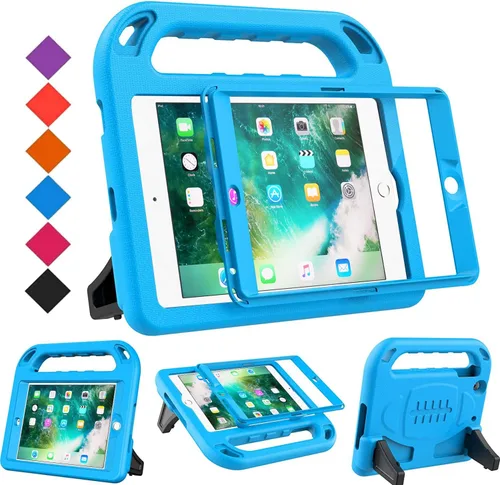 Vista 10 de BMOUO Funda para iPad mini 1 2 3, iPad mini 1/2/3 para niños - Protector de pantalla integrado, a prueba de golpes, ligera, funda rígida con soporte