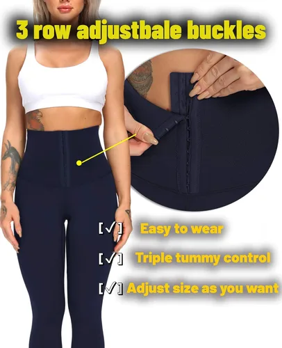 Vista 8 de CROSS1946 Leggings de entrenamiento de cintura para mujer cintura alta levantamiento de glúteos pantalones de yoga con control de abdomen