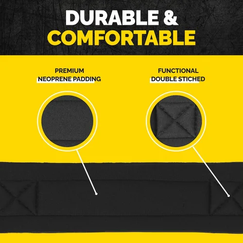 Vista 3 de Tribe Lifting Ankle Straps for Cable Machines - Padded Neoprene Ankle Cuffs with Double D-Ring Attachments - Adjustable Leg Straps for Glute