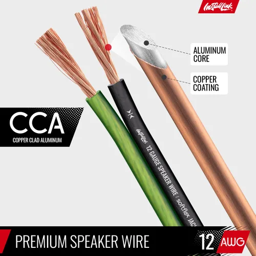 Vista 7 de Install Link Cable de cable de altavoz de calibre 12 AWG (100 pies) estéreo, automóvil o cine en casa, CCA