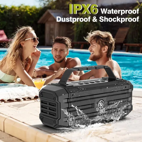 Vista 3 de Altavoz Bluetooth de 120W Pico 80W Portátil Inalámbrico Hi-Fi Fuerte para Exteriores IPX6 Impermeable Altavoces Grandes para Fiestas con Graves