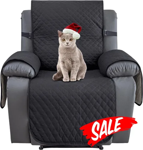 Vista 90 de XINEAGE Funda para Sillón Reclinable Resistente al Agua, Fundas Antideslizantes para Silla Reclinable con Bolsillos, Fundas Acolchadas Gruesas