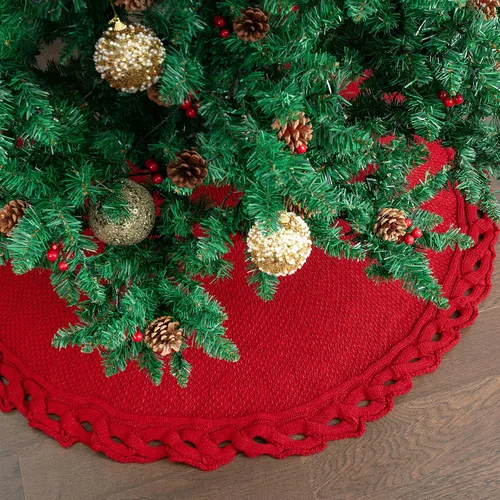 Vista 9 de Mr. Pen - Falda de árbol de Navidad de 48 pulgadas, lentejuelas negras brillantes con faldas de árbol de Navidad de piel sintética blanca Negro